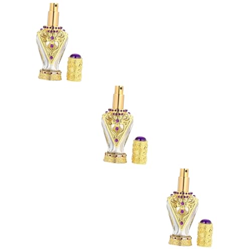 CRILSTYLEO 3 Piezas botella de perfume portátil travel bottles de perfume Fragancia dispensador de perfume frasco de perfume de vidrio botella de spray Púrpura