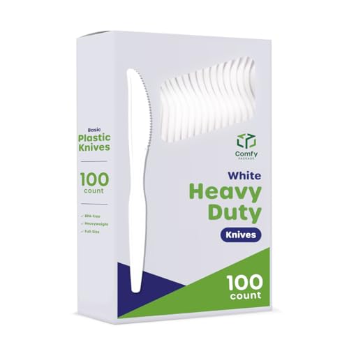 Comfy Package [100 Pack Basic Disposable Plastic Knives