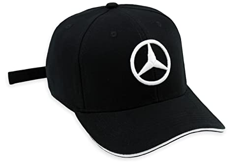 Boné Mercedes Masculino Feminino Aba Curva Fitão Cor:Preto