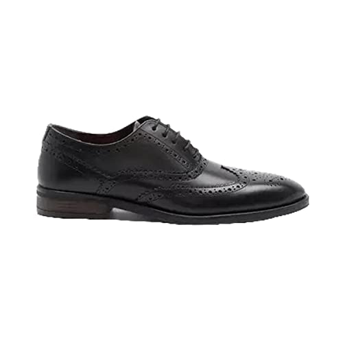 Thomas Crick Men's Reynolds Oxford Formal Brogue Leather Shoe Black