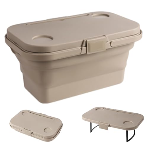 Jiimhte Cesta de Picnic Plegable con Tapa,Cesta de Picnic Plegable con asa | Cesta de Picnic portátil,Cesta de Picnic portátil, Cesta de Picnic antifugas, Mesa de Cesta de Picnic aislada