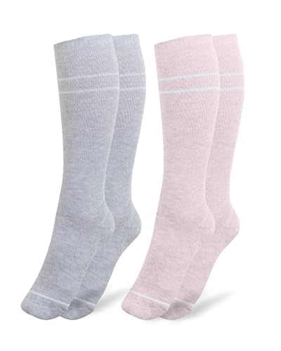 Soft Pink &Amp; Grey Heather Premium Maternity Compression Socks (2-Pack) By Kindred Bravely