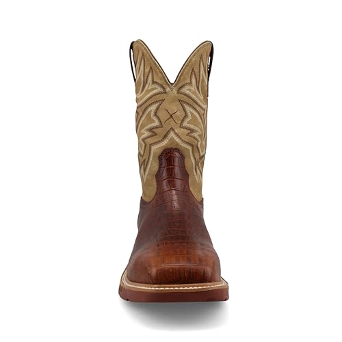 Image of Twisted X Men's 11 inch Western Work Boot, Square Toe with CellStretch, Copper Brown & Multi, 10 EE