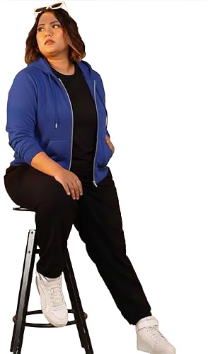 Image of Elite soul Women's Plus Size Zipper Hoodie | Front Zip Full Sleeve Hooded Sweatshirt | Casual Zipper Jacket | XL, 2XL, 3XL, 4XL, 5XL, 6XL