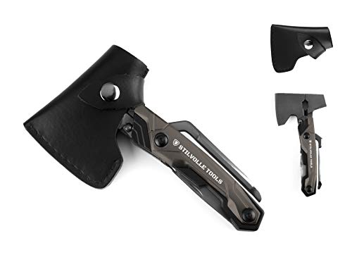 Stilvolle Tools Axe 9 Ax With 9-Featured Multi-Tool Hammer, Wrench, Wire Cutter, Ax, Bottle Opener, Phillips Screwdriver, Flat-Blade Screwdriver, Nail File, Saw, Knife (Titanium Gray) #TOP3