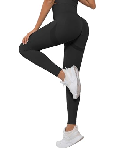 Merlvida Cintura Alta Leggins Deportivos Push Up Elástico Leggings Sin Costuras Mallas Deporte Slim Mayas Deportivas Control de Barriga Ropa Deportiva Pantalones Yoga Fitness