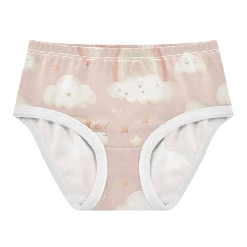 Wusikd Pink Unicorn Clouds Girls' Underwear Cotton Rainbows Balloons Stars Girls Briefs Soft Toddler Underwear 2T