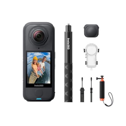 Insta360 X4 Air Pack plongée Invisible Noir Graphite - Caméra 360 8K légère, 165g, Perche à Selfie Invisible, objectifs remplaçables, filmez d'abord et cadrez Plus...