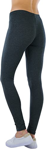 Image of ToBeInStyle Women's Skinny Fit Cotton Full Length Leggings Tights - Regular and Plus Sizes