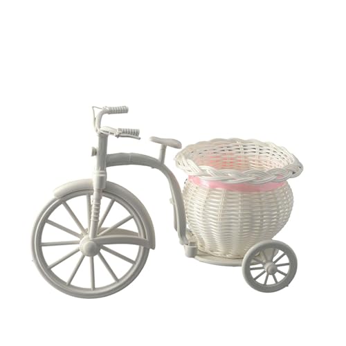 Kopida Bicycle Artificial Flower Decor Plant Stand Nostalgic Bicycle Planter Flower Stand Garden Decor for Home Wedding Decoration, Desktop Decoration, 10*7in