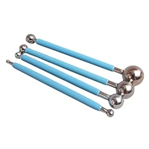 Yデパートセンター55® 丸棒 丸目押しツール 4本セット 粘土 細工棒 クレイ 陶芸 彫刻 クラフト 工作 道具