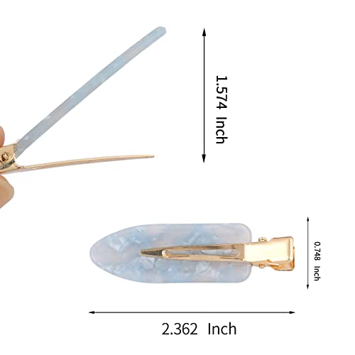 Frdtluthw 8Pcs No Crease Hair Clips For Styling No Bend Hair Clip Acrylic Resin Flat Hair Barrettes For Makeup, Hair Styling Accessories For Women/Girls(Multiple Styles)-Style 1 #TOP2