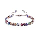 Dochais Beaded Bracelets for Women Boho Natural Stone Adjustable Bracelets Bohemian Colourful Crystal Bracelet Friendship Gifts for Women Men