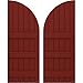 Ekena Millwork ARW401BQ621X71MRH Americraft Six 3 Exterior Real Wood Joined Board-n-Batten Shutters w/Arch Top (Per Pair), 21"W x 71"H, Pepper Red