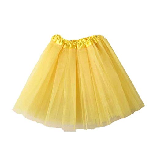 Minifalda de tul tutú de malla con cintura alta para mujer, con cinturón elástico, casual, elegante, para fiesta, carnaval, pedidos 2025, amarillo, Altoa única