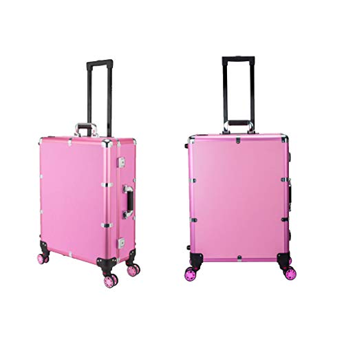 Preisvergleich Produktbild JCJC Kosmetikkoffer Trolley Visagisten Trolley Schminkkoffer mit LED Beleuchtung, Kosmetikspiegel, Steckdose,4 Räder für Reisen Arbeiten,Trolley Kosmetikkoffer,Schmuckkoffer Schminkkoffer Friseurko