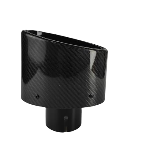 Punta de silenciador universal de fibra de carbono brillante y plata inoxidable de 150mm