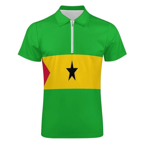 Polo homme armoiries São Tomé en maille respirante pour le golf