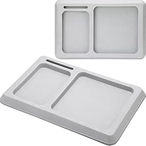 2 Pcs EVA Foam Boat Dash Pad 2 Compartment Cell Phone Boat Dash Accessory Boat Phone Holder Adhesive Backing Boat Dash Organizer for Sea Marine Fishing Boating Center Deck Tool Accessories (Gray)