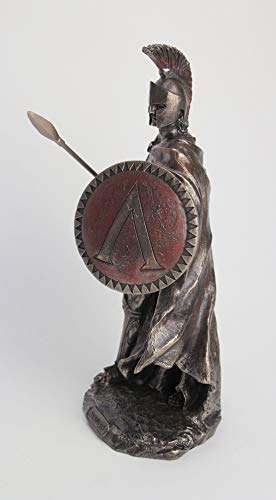 Estatua de Leónidas con lanza en bronce miniatura 2