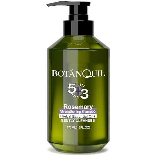 BOTÁNQUIL Rosmarin Shampoo für Haarwachstum 473ML, Haarshampoo für Dauerwellen und Färbung Damen Herren, Shampoo gegen Haarausfall Starke Reparatur, Feuchtigkeit und Pflege, Färbeshampoo Ohne Silikon