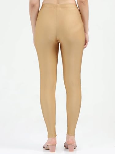 Image of Women's Nylon Shimmer Leggings | Ankle Length | Slim Fit | Stretchable Spandex Leggings | Shiny Finish | Casual Wear & Special Occasion