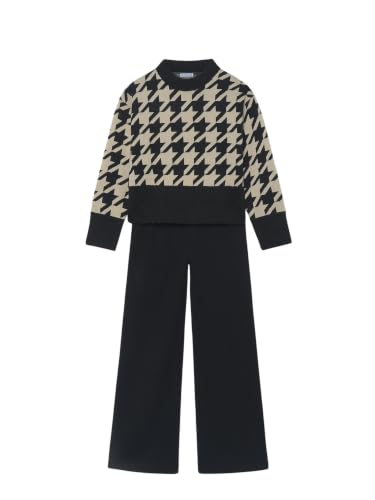 Conjunto pantalon tricot Mayoral para nina en punto jacquard color negro