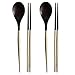 MANMUL sangjeom Korea traditional Spoon and Chopsticks Set, 2 Pair lacquer wooden Chopsticks Spoon (ivory)