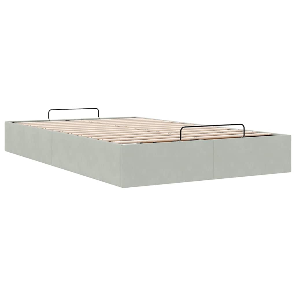 vidaXL Struttura Letto Pouf Senza Materasso 120x200 cm Velluto, giroletto con Contenitore, Imbottito, Singolo Pouf, Pouf giroletto, sottoletto, Pouf