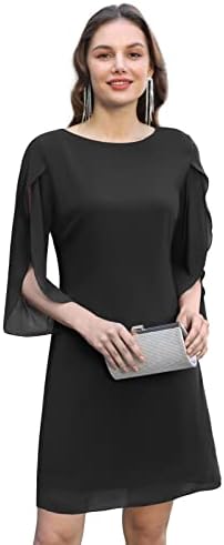 GRACE KARIN Summer Dresses for Women 2023 Loose Tunic Chiffon Dress Plus Size Black XXL