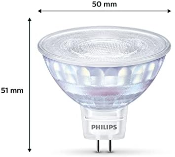 Philips LED Classic Spot Warm Glow Dimmable Indoor Light [Warm White 2200 - 2700K] 7W - 50W Equivalent. Spotlights for Indoor Home Lighting