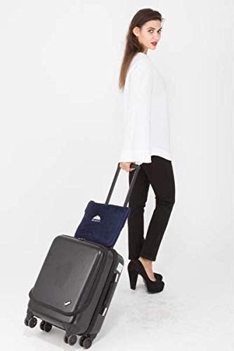 Bluehills Premium Soft Travel Blanket Pillow Airplane Blanket Packed In Soft Bag Pillowcase With Hand Luggage Belt And Backpack Clip, Compact Pack Large Blanket For Any Travel (Navy Blue T002) #TOP5