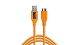 Cable totalmente protegido. TetherPro - Cable de alta velocidad USB 3.0 Micro-B, 4,6 m, alta visibilidad, color naranja
