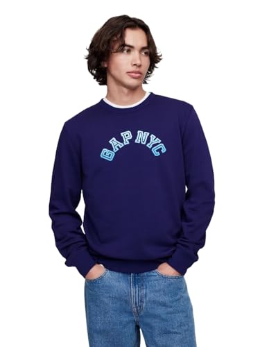 GAP Mens Fashion Logo Crew Sweatshirt Twilight Navy M