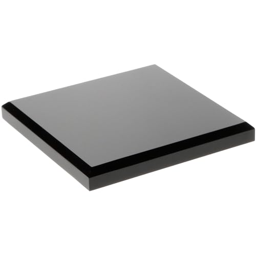 Plymor 4" W x 4" D x 0.5" H Black Acrylic Square Display Base