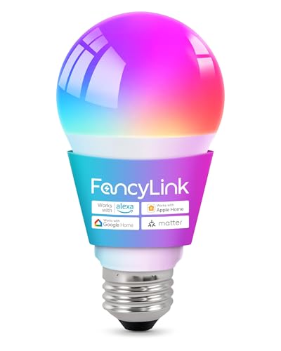 Fancylink Matter Smart Light Bulbs, Color Changing Light Bulb, hub