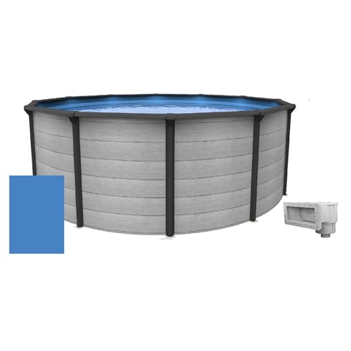 In The Swim Oasis 24 ft Round Above Ground Swimming Pool - 52 Inch Steel Pool Wall with Vinyl Liner & Skimmer - Durable Steel Frame Backyard Pool Structure