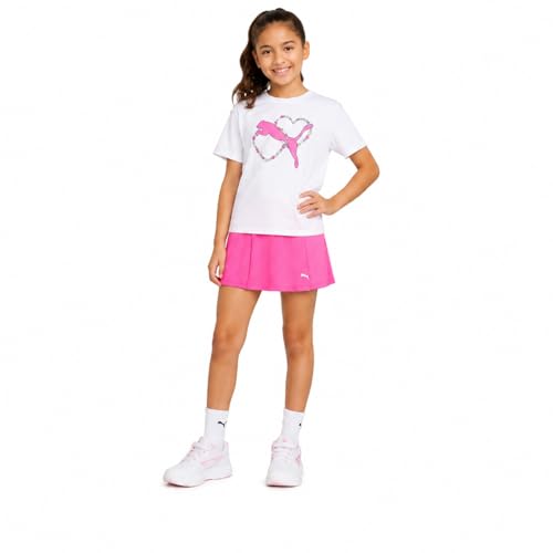 Image of PUMA Girls Athletic Skort Set - 2 Piece Workout Set Active Skirt with Shorts & Short Sleeve T-Shirt Girls Athletic Outfit