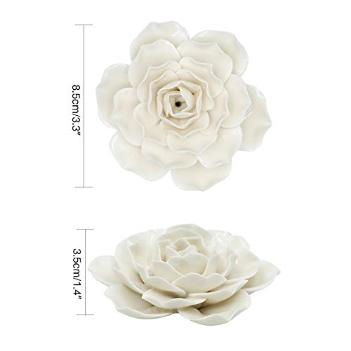 Minyulua Ceramic Flowers Wall Hanging Wall Decor Ceramic Lotus Incense Burner Flower Ceramic Flower Pediments For Living Room Bedroom Home Decor (White) #TOP5