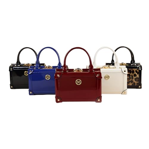 Rhinestone Buckle Evening Bag for Women Top Handle Satchel Handbags Leather Purses Hard Square Box Shoulder Crossbody Bags3