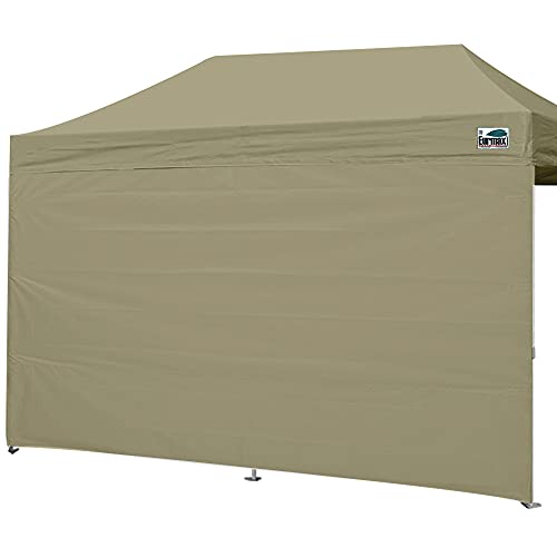 Image of Eurmax USA 10x20 Pop Up Canopy SunWall-UV Protection for Tents,Blocks Sunlight&Wind,Water Resistant Side Wall Only,Easy Hook & Loop Installation,Fit for 20FT Straight Leg Shelters&Gazebo,Khaki
