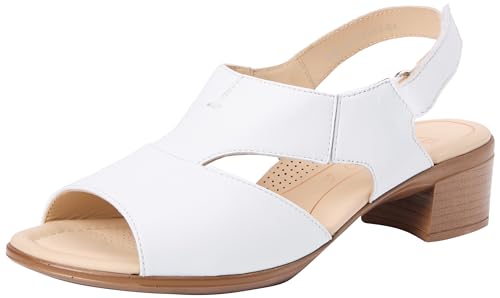 ara Damen Lugano Sandale mit Absatz, Weiss, 42 EU Weit