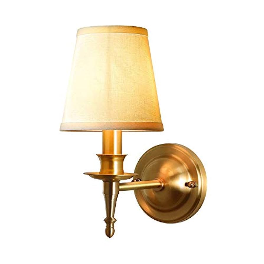 Modern Brass 2 Light Wall Sconce with Flared White Textile