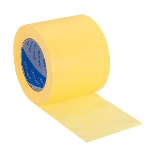 Image of PATIKIL Painters Tape 4 Inch x 55 Yards, Adhesive Masking Tape Yellow Paint Tapes for Wall Painting DIY Artist Craft Arts Decoration Labeling