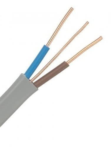 Primes DIY Electric Socket wire cable 10mm Twin and Earth Flat Grey PVC Lighting Electric Cable 6242Y electrical Wire BASEC Approved (5 Meter)