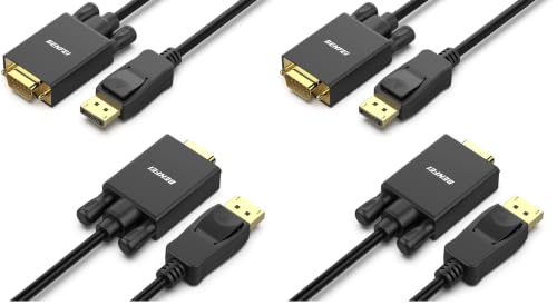 Image of BENFEI DisplayPort to VGA 1.8M Cable 4 Pack, Display Port to VGA Adapter Male to Male Gold-Plated Cord for Lenovo, Dell, HP, ASUS and Other Brand