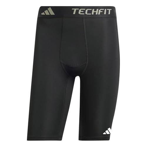 Image of adidas Men's Techfit Compression Training Short Tight Tights, Black, M