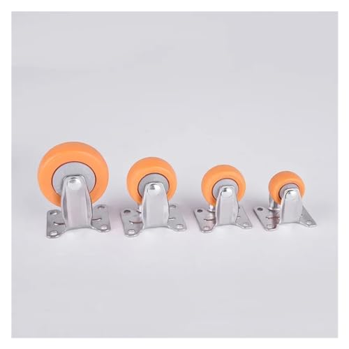Roulette de meuble orange pivotante en caoutchouc de 1,25 pouce pour chariot