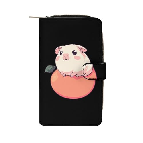 Cute Guinea Pigs On Peach Long Wallet for Women Men Purses Coin Pouch Credit Card Holder Organizer - Main Image
