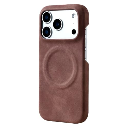 Coque iPhone 17 luxe en cuir PU marron mat élégante et protectrice